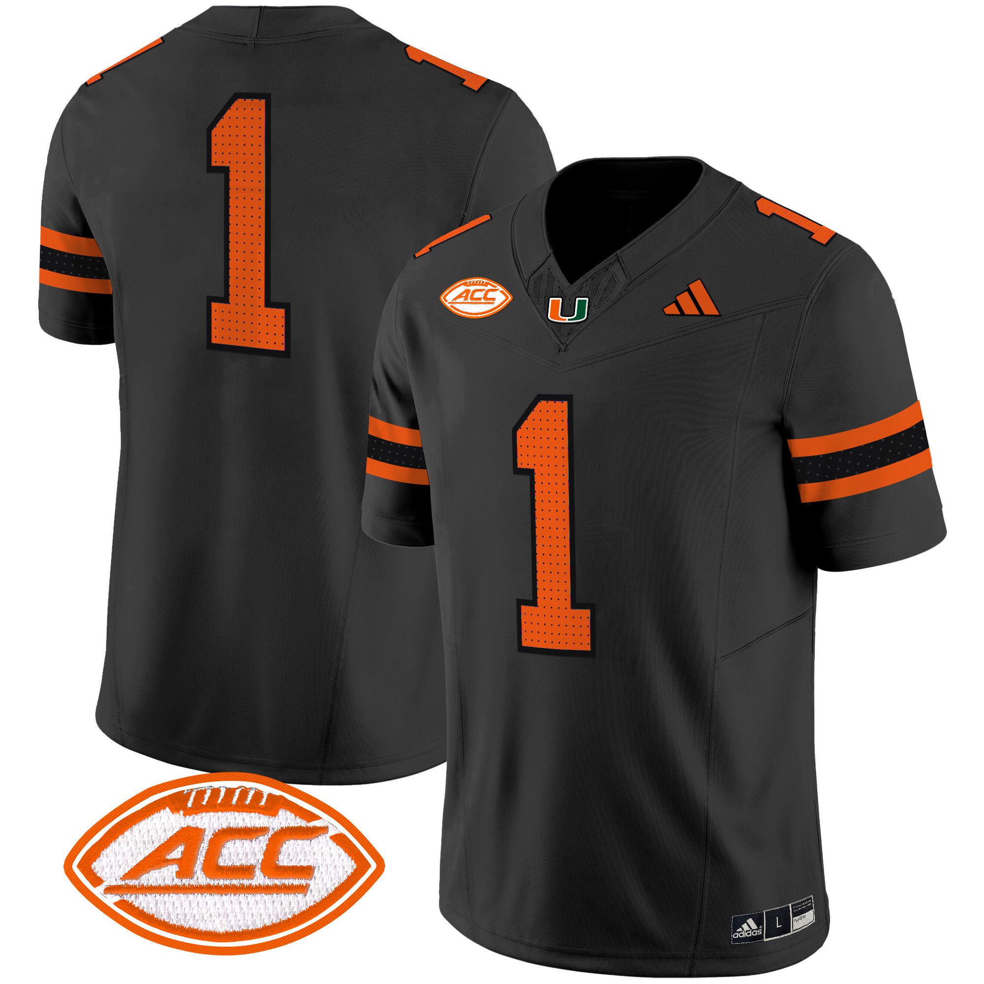 Men Miami Hurricanes #1 No Name Black 2024 Vapor Limited NCAA Jersey->ncaa teams->NCAA Jersey